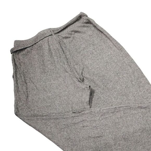 Lauren Conrad Grey High Rise Belted Wide Leg Slit Knit Pants Large - Picture 9 of 14